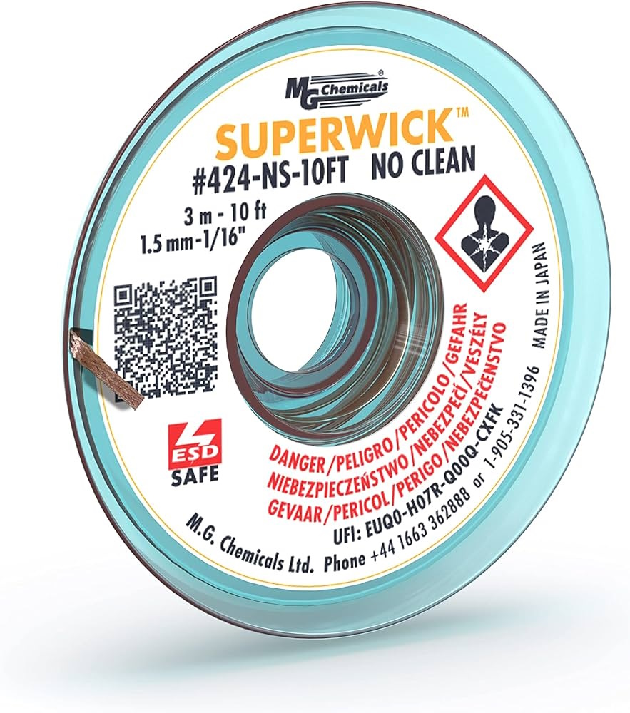 MG Chemicals-424-NS-10FT- mg chemicals, MGC01, braid, desolder, superwick, wick, solder wick, solder braid, copper wick, copper braid,